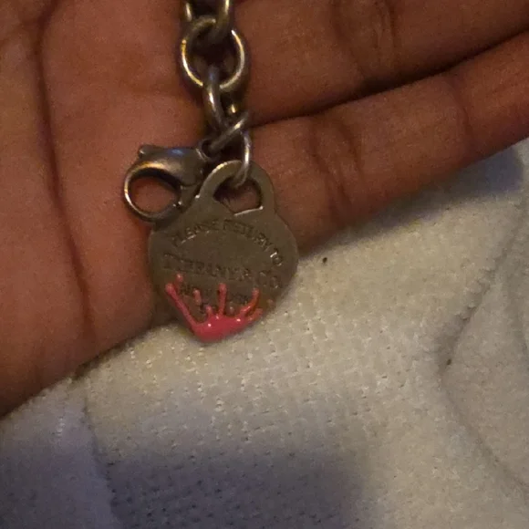 Tiffany & Co. Silver Bracelet with Pink Accents - Picture 1 of 4